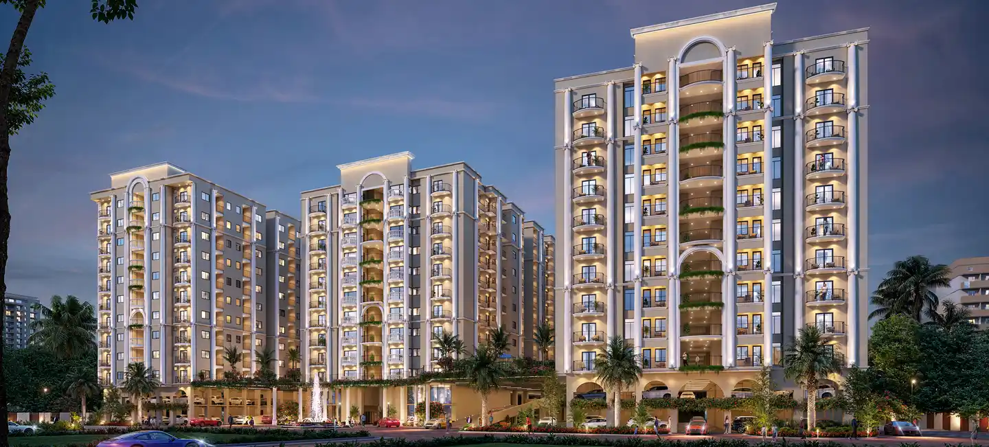 Prestige Battersea Hennur Road - Premium residential township banner with high-rise towers