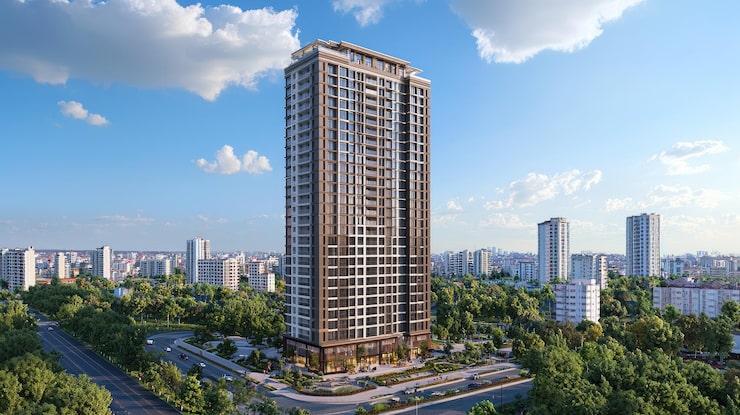 Artist's impression of apartment towers, shown for Prestige Raintree Park