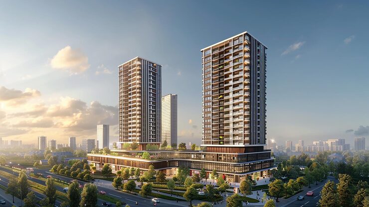 Artist's impression of apartment towers, shown for Prestige Serenity Shores