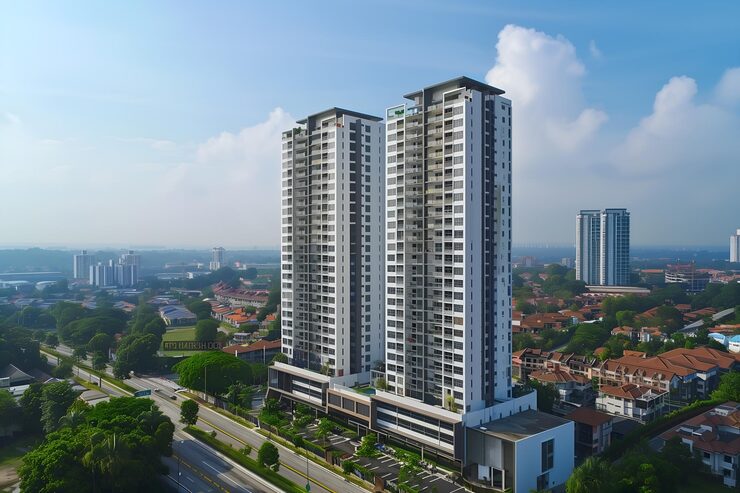 Artist's impression of apartment towers, shown for Prestige Windgates