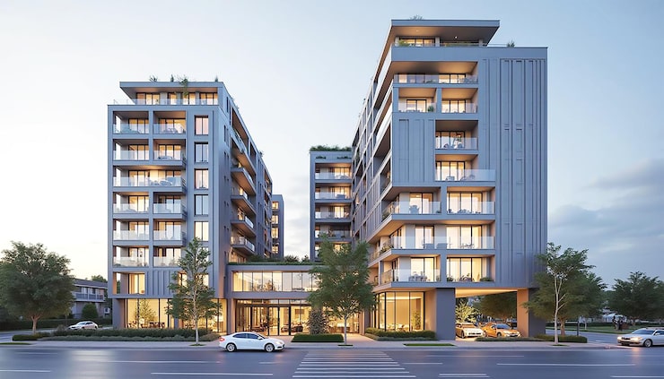 Artist's impression of apartment towers, shown for Prestige Suncrest