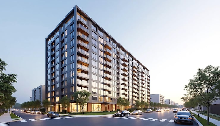 Artist's impression of apartment towers, shown for Prestige Oakville