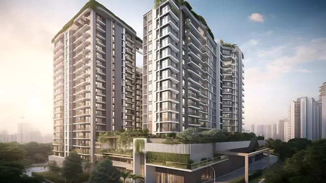 Artist's impression of apartment towers, shown for Aston Park at The Prestige City