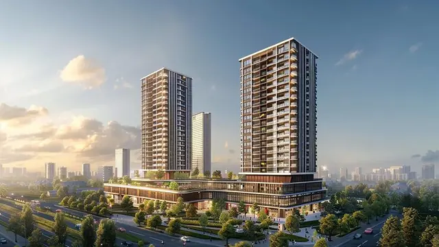 Artist's impression of apartment towers, shown for Prestige Grove Hills