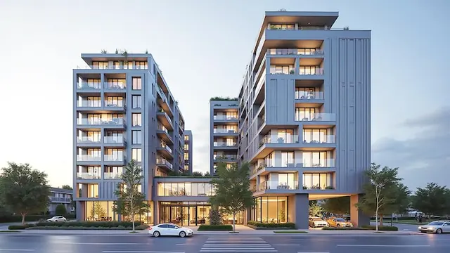 Artist's impression of apartment towers, shown for Prestige Ethan